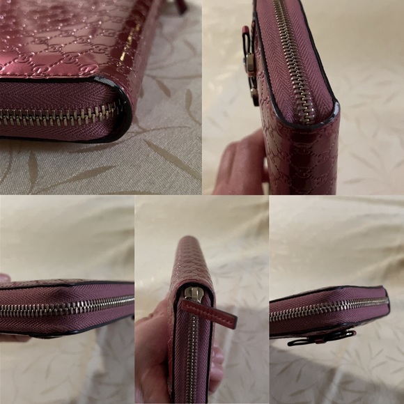 Gucci Patent Zip around GG Micro Guccissima Long Wallet - Picture 14 of 16